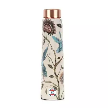 Copper Designer Water Bottle with Advanced Leak Proof Protection, Ayurveda and Yoga Health Benefits. (1000ml, 1Unit, Tower Shape)
