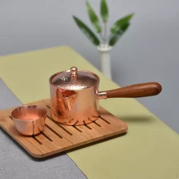 Медный чайник для питья 400 мл, аксессуар для чайной церемонии, диспенсер для кипящей воды A