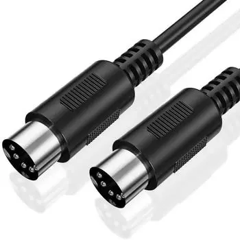 Copper MIDI Cable 5-Pin DIN Plug Audio Extension Cord Black MIDI Extension Cable MIDI Keyboard 1M