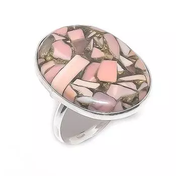 Copper Pink Opal Gemstone Handmade 925 Sterling Silver Jewelry Ring Size 9 C1k68