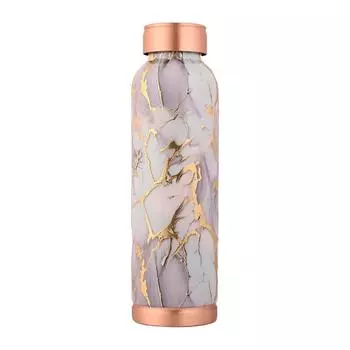 Copper Printed Design 1 Litre Water Bottle With Leak and Rust Proof Protection for Home and Office Use Ayurveda and Yoga Health Benefits Bottle
