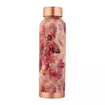 Copper Printed Design 1 Litre Water Bottle With Leak and Rust Proof for Home and Office Use Ayurveda and Yoga Health Benefits Bottle