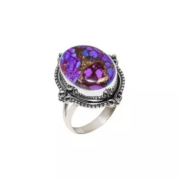 Copper Purple Turquoise 925 Sterling Silver Ring V4577, Purple Ring, Oval Ring, Valentin s Day Gift, Gift For Her, Birthday Gift, Handmade Jewelry, Si