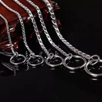 Ошейник для собак с медной змеей P-образной формы для маленьких щенков и больших собак, ошейник-чокер, принадлежности для дрессировки домашних животных, ошейник-слип, золотисто-серебристо-черный 40cmx3mm серебряный