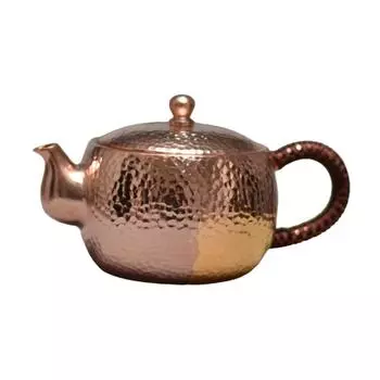 Copper Teapot with Handle Tea Infuser Tea Maker Kettle Stovetop Teapot Teawear for Home Kitchen Outdoor Picnic Tea Lovers Gift красный