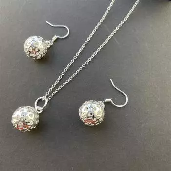 Copper Tennis Pendant Necklace Earrings Set Accessories