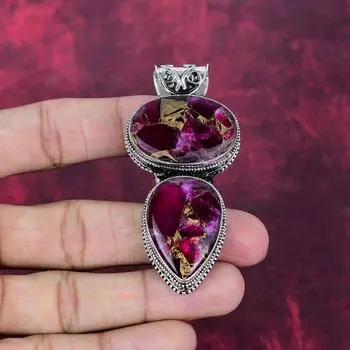 Copper Tourmaline Handmade Gemstone Pendant, 925 Solid Sterling Silver Pendant Antique Jewelry, Love Forever Gift 2.75 Inches