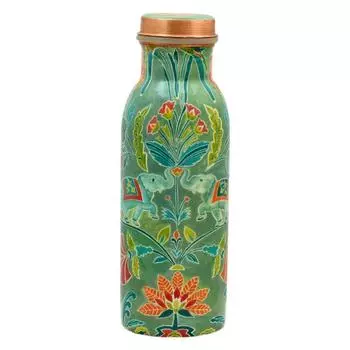 Copper Water Bottle 500 ML With Anti Oxidant Properties | Diwali Gifts for Family and Friends 100% Copper Water Bottle (Green, 500 ml)