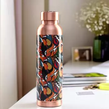 Copper Water Bottle 950ml | Designer Leakproof Eco-Friendly Immunity Boosting Non-Toxic BPA Free | Kids Drinkware & Storage