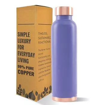 Copper Water Bottle | Copper Water Bottle 950 ml| With Anti Oxidant Properities | Provides Health Benefits | Pure Tamba | Purple