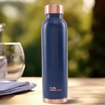 Copper Water Bottle | Copper Water Bottle 950ml | With Anti Oxidant Properities | Provides Health Benefits | Pure Tamba | Blue