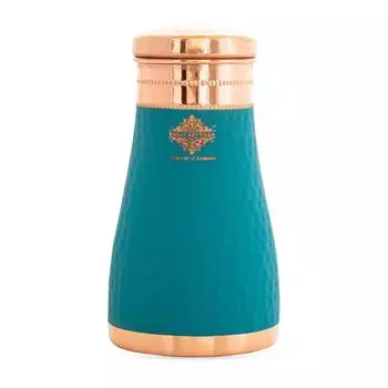 CopperBlue Silk Finish Bedroom Bottle with Inbuilt Glass, 950 ML, Health-Boosting Water Bottle, Ideal for Home, Office, Travel, and Gifting