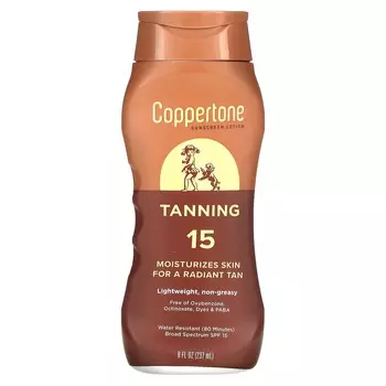 Coppertone, загар, солнцезащитный лосьон, SPF 15, 8 жидких унций (237 мл)