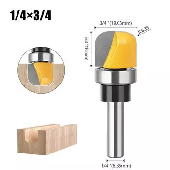 Copy Deep Round Bottom Knife Slotting Knife Arc Bottom Cleaning Knife Round Bottom Linear Knife Engraving Machine Keyhole Knife Woodworking Cutter Copy deep round bottom 1/4 * 3/4