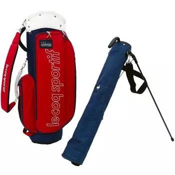 Coq Caddy Bag 9 Type 4 Division Compatible with 47 Inch Case Golf QQBWJJ03W RDNV [Le Sportif] 3.2kg Self-Club Built-in Men s (Red Navy)