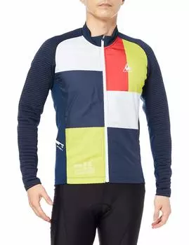 Coq Длинный рукав Велосипедная майка Enduro Mondrian Windshut Jersey NVY Япония S на японский размер [Le Sportif] Мужская (эквивалент S) тёмно-синий