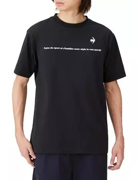 Coq Short Sleeve Mock Sweat Quick Running [Le Sportif] T-Shirt, Neck, Absorbent, Drying, UPF50+ Training, Men s