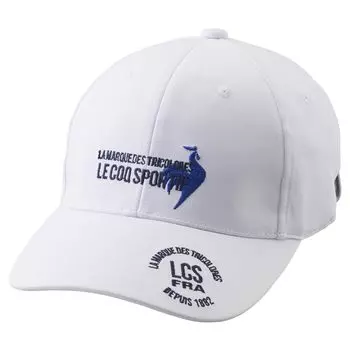 Coq Sportif Cap Rubber Antibacterial and Odor Resistant Sweat Absorbent Quick Drying Stretch Golf LG4FCP06M WH00 [Le Golf] Men s (White)