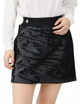 Coq Sportif Culotte Skirt 3D Knit Hand Washable Eco Material Golf QGWWJE65 BK00 [Le Golf] [RIJOUME] (Black)