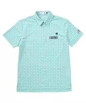 Coq Sportif монограмма UV EM00 [Le Golf] Рубашка с короткими рукавами, узор, жаккард, влагоотводящая, быстросохнущая, эластичная, защита, гольф, LG5SHS14M,