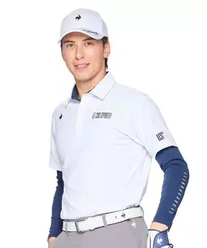 Футболка Coq Sportif с коротким рукавом, стандартная, с эластичной подкладкой, впитывающей пот и быстросохнущей, с защитой от ультрафиолета, для гольфа LG5STZ01M WH00 [Le Golf] для мужчин