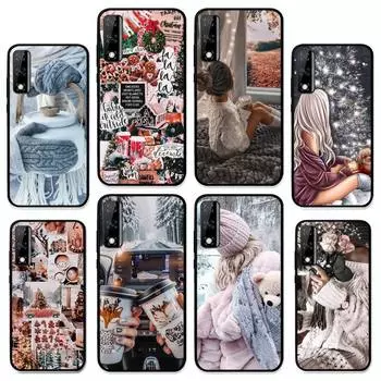 Coque зимняя девушка рождественские вибрации кофе чехол для телефона Huawei Y9 Y8 Y6 Prime Y7 Pro Y8s Y5 Mate 20 Pro 10 lite чехол Huawei Y5 2018