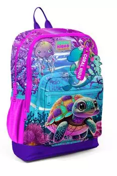 coral high Детский школьный рюкзак розового и фиолетового цвета с черепахой 23756