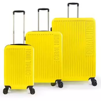 coral high Набор чемоданов из 3 предметов желтого цвета из АБС-пластика 16455