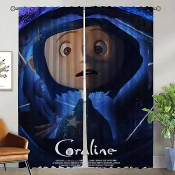 Coralines Shades Современные шторы для гостиной для камеры, затемняющие шторы, украшения на Хэллоуин, разделительные шторы, 2 шт., для детей W50xH70cmx2pcs-CL