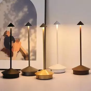 Cordless Table Lamp Touch Sensor Rechargeable Desktop Night Light LED Reading Lamp for Restaurant Hotel Bar Bedroom Decor Light золотистый