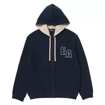 CORDUROY FLEECE FZ HOODIE Толстовка с капюшоном, куртка с открытой передней молнией, парка 54085860, цвет темно-синий [Emporio Armani], размер 68.