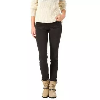 Corduroy Pants Five Bag Models Fashion Plaid Pencil Pants Black XS