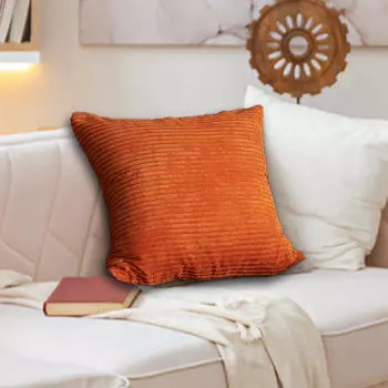 Чехол на подушку из вельвета для домашнего декора оранжевый