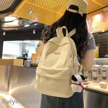 Вельветовый школьный рюкзак однотонный для студентов для мужчин и женщин чёрный