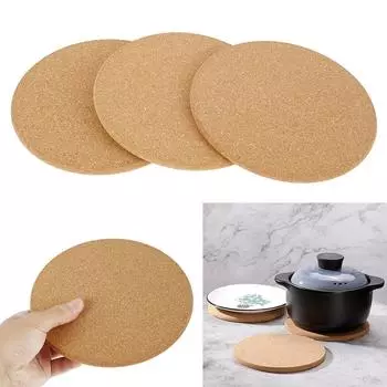 Cork Coaster Cork Pot Mat Heat Resistant Round Pans Stands Pad Drinks Holder Coasters Placemats For Table Kitchen Accessories 19x19x1cm