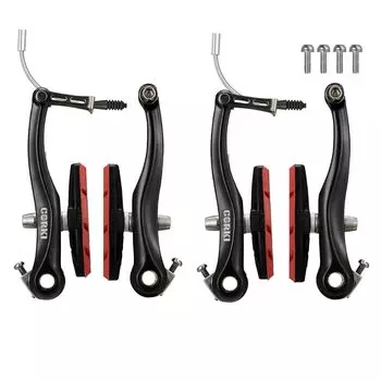 Corki Cycles велосипедный V-образный тормозной комплект алюминиевый линейный горный велосипедный V-образный тормозной комплект передние и задние 2 пары 70 мм тормозных колодок - - (Черный Красный)
