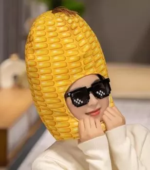 Corn Hat Cosplay Transformation Headgear Kigurumi Headgear Cute Halloween Vegetable Grocery Store Corn Corn Toumorokosi [DOKiDOKi] [Cute] жёлтый