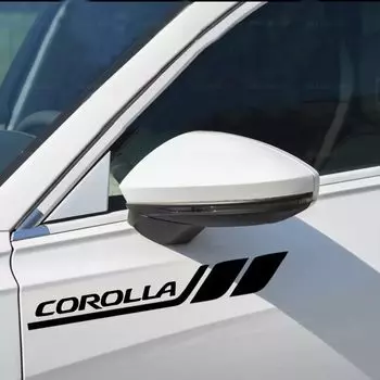 Corolla Sticker Body Fender Door Side Glass Side Skirt Emblem Waterproof Heat Resistant Hide Scratches Improve Appearance Cool (Black)