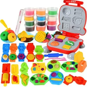 CORPER TOYS Clay Wheat Clay Clay Kitchen Food French Hamburger Pretend Indoor DIY Christmas Presents Set, Clay, Clay, Toy, Play, Series, Set, Fries,