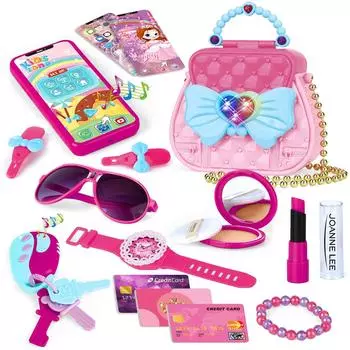 CORPER TOYS Набор косметики для макияжа Мобильный макияж Стильная сумка Комод Play Pretend Подарок для девочек, Игрушка, Игрушка, Игрушка, Ключ, В комплекте, Дети,