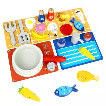 CORPER TOYS Play House Wooden Educational 18 Включает в себя набор для приготовления пищи, жарки, ролевых игр, Рождество, Кухня, Игрушки, Дети, Игрушки, Игрушки, Приготовление пищи, Детали,