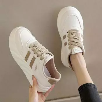 Cortez Женская спортивная обувь Новая весенне-осенняя обувь для отдыха Белые туфли Женские универсальные кроссовки на платформе Clunky 35