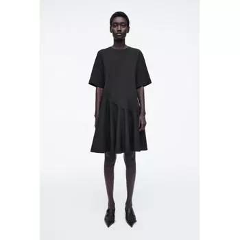 COS Асимметричное мини-платье-футболка в японском стиле Black/XS