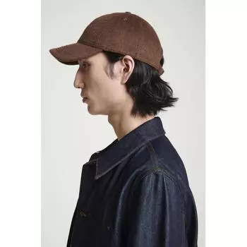 COS Бейсболка из японской шерстяной смеси OCHRE/LXL