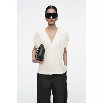 COS Блузка из хлопка Japan Gather white/XS