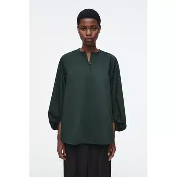 COS Блузка с рукавами-фонариками в японском стиле dark green/32