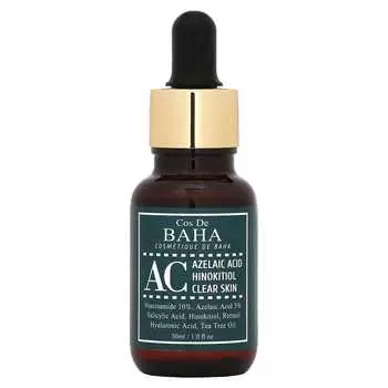 Cos De BAHA, AC, Azelaic Acid Hinokitiol Clear Skin, 1 fl oz (30 ml)