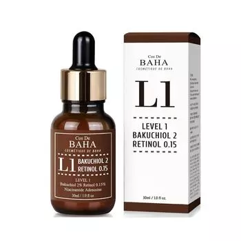 Cos De Baha L1 Ретинол 0,15% Бакучиол 2% Ампульная сыворотка 30мл 1 PCS