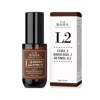 Cos De Baha L2 Ретинол 0,5% Бакучиол 2% Ампульная сыворотка 30мл 1 PCS