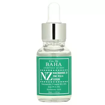 Cos De BAHA, NZ, Niacinamide 20 Zinc PCA 4, 1 fl oz (30 ml)